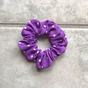 Polka Dot Purple Scrunchie